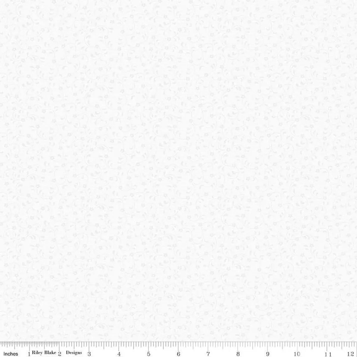 Floret White on White Fabric Yardage
