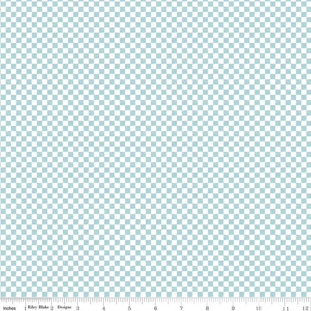 Check Please Aqua Yardage - quilting supply from Quilted Joy
