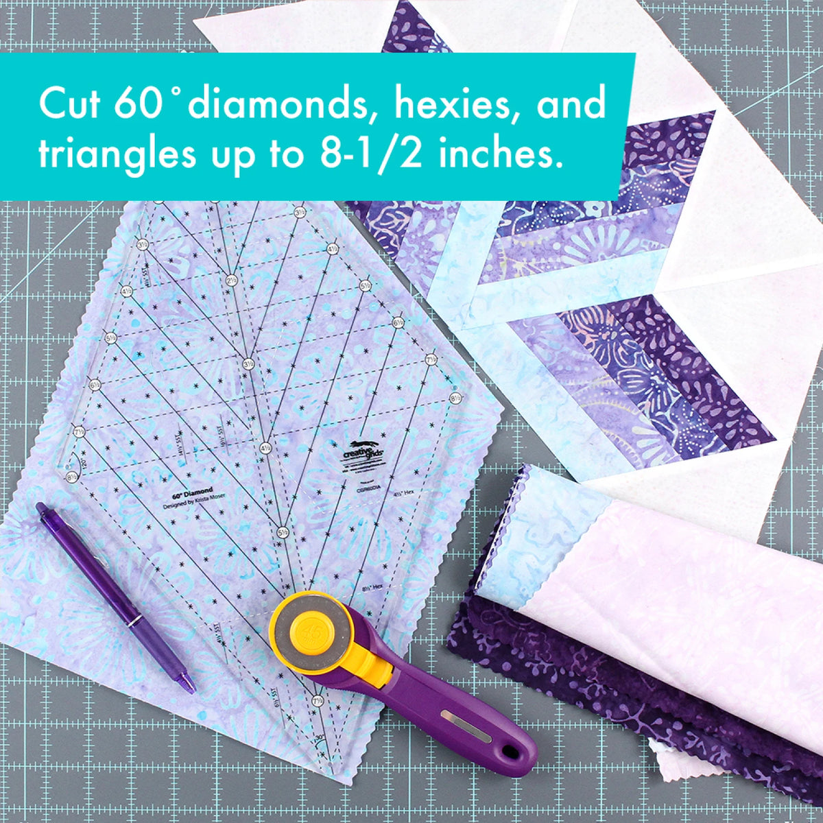 Creative Grids Quilt Ruler 60 Degree Diamond