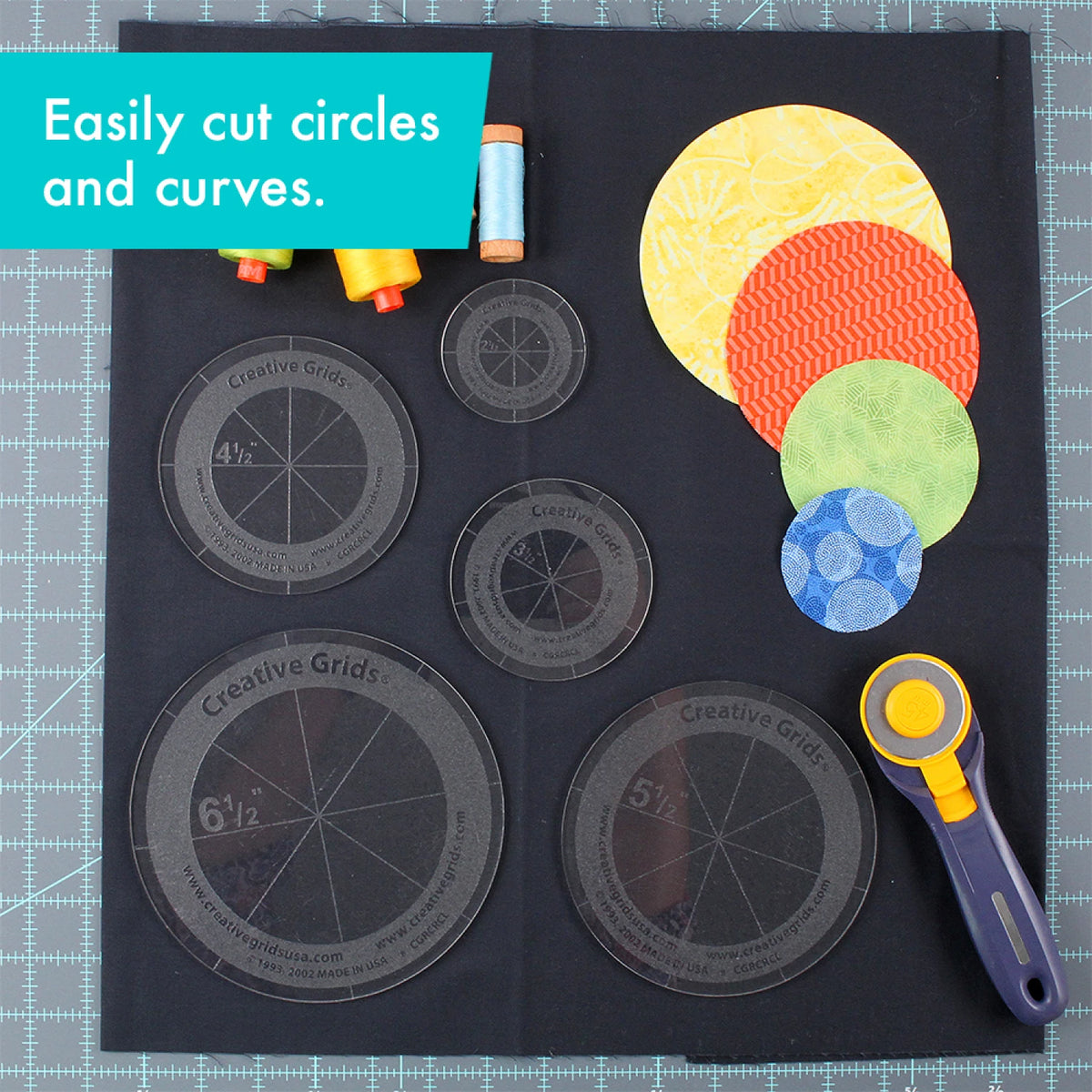 Creative Grids Quilt Ruler Circles Set of 5 - image 4 - quilting ruler for precision cutting