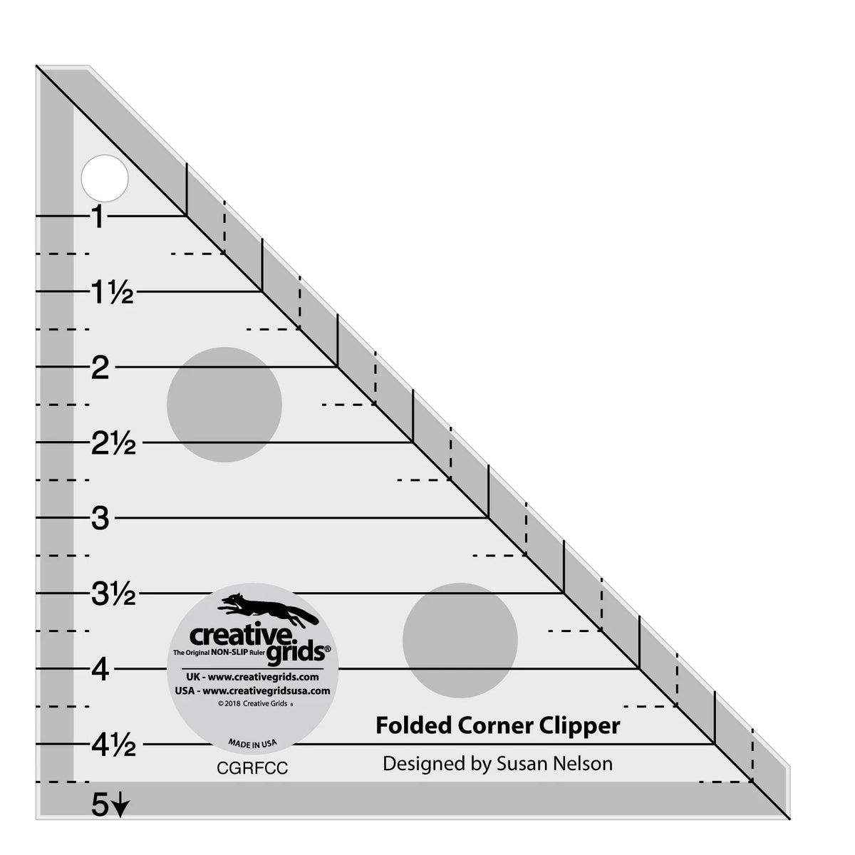 Creative Grids Folded Corner Clipper Tool Quilt Ruler