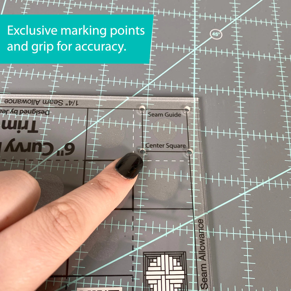 Creative Grids Quilt Ruler Curvy Log Cabin Trim Tool 6in Finished Blocks - image 4 - quilting ruler for precision cutting