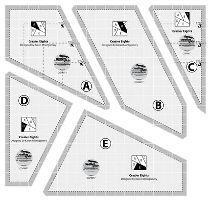 Creative Grids Crazier Eights acrylic quilt template set