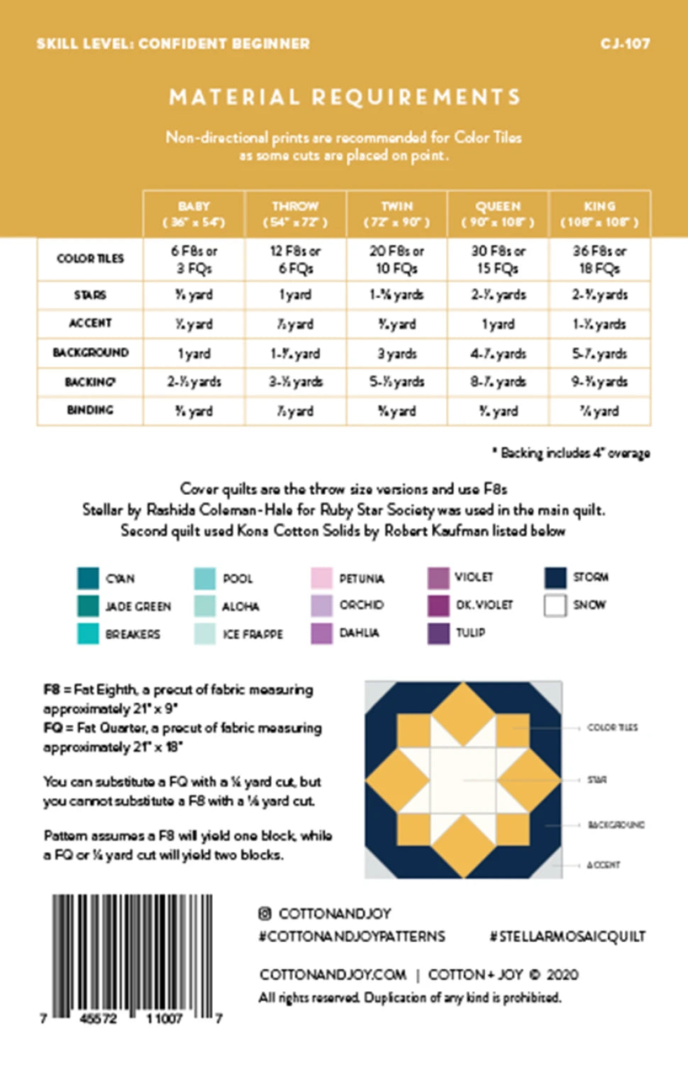 Stellar Mosiac Quilt Pattern