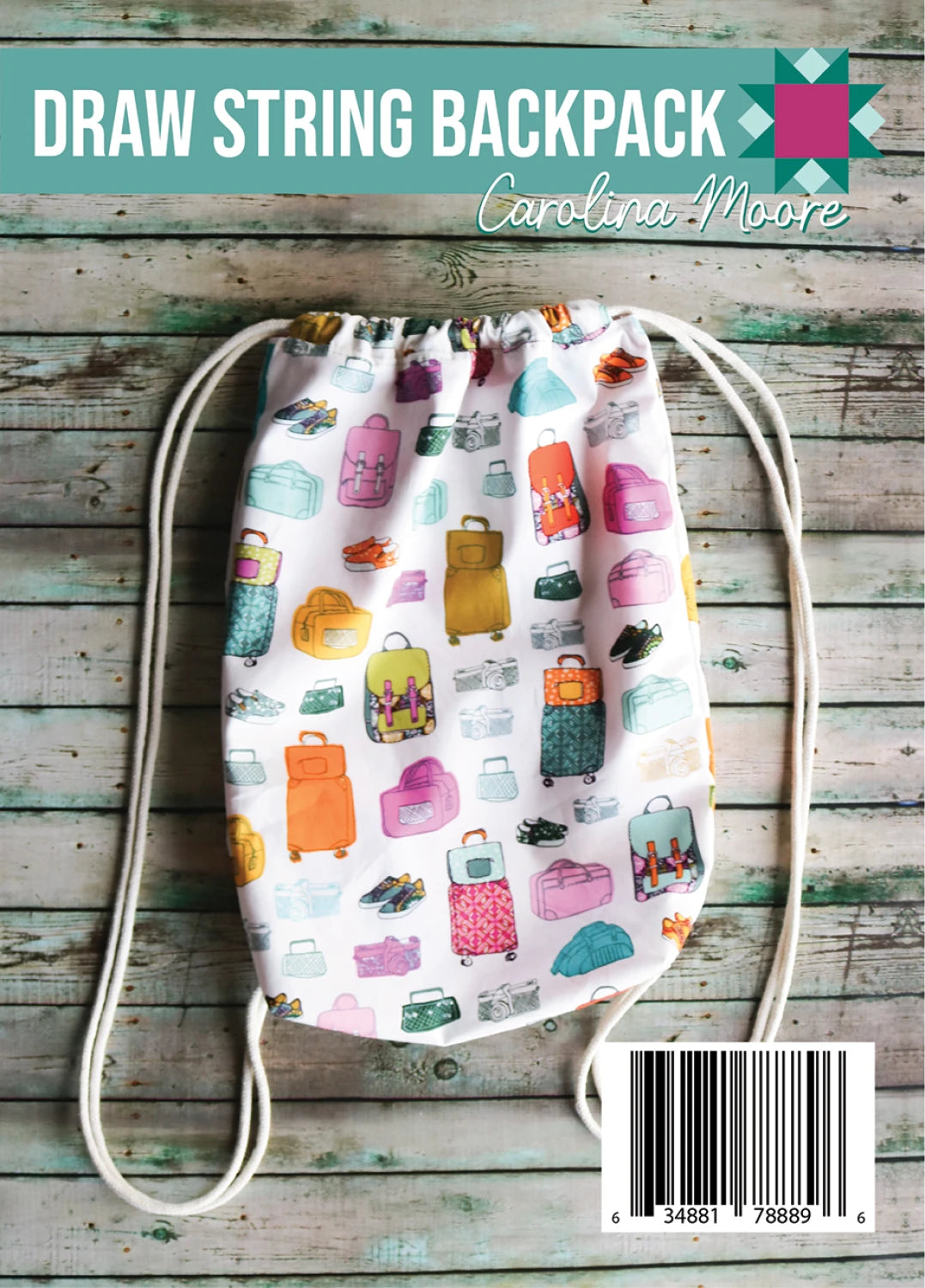 Draw String Backpack - Postcard Pattern - quilting supply from Quilted Joy