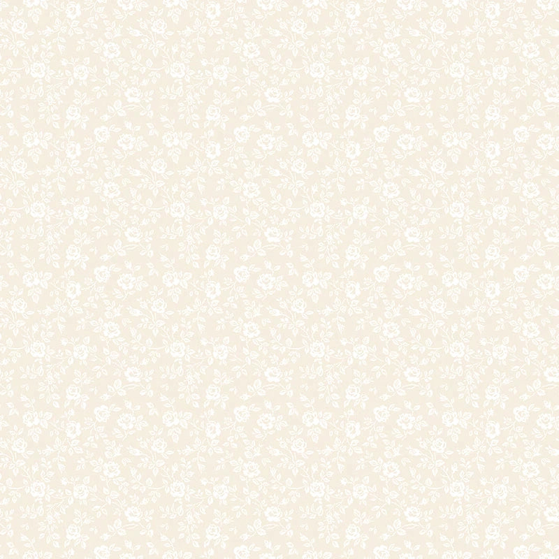 Elegant Essentials Small Floral Cream Pearl Fabric Yardage - quilt fabric for sewing and quilting projects