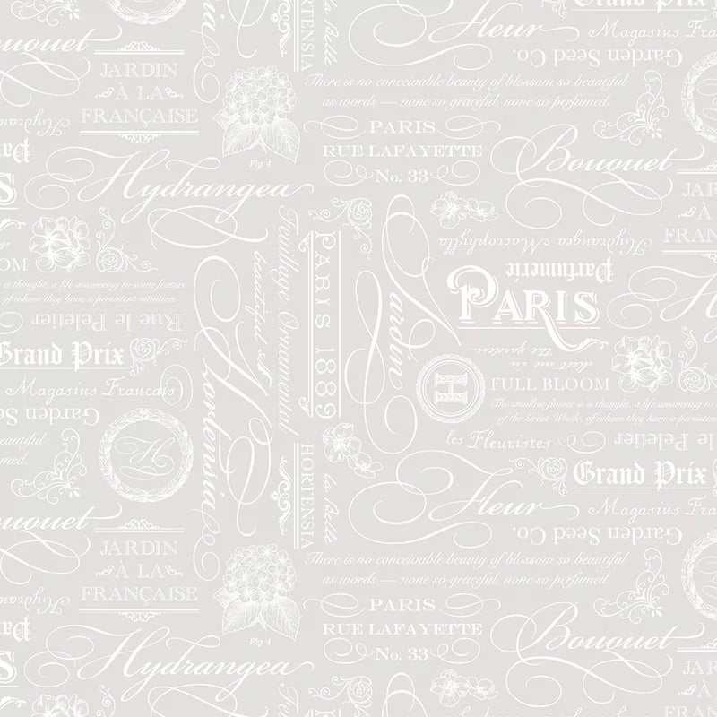 Elegant Essentials Text White Pearl Fabric Yardage - quilt fabric for sewing and quilting projects
