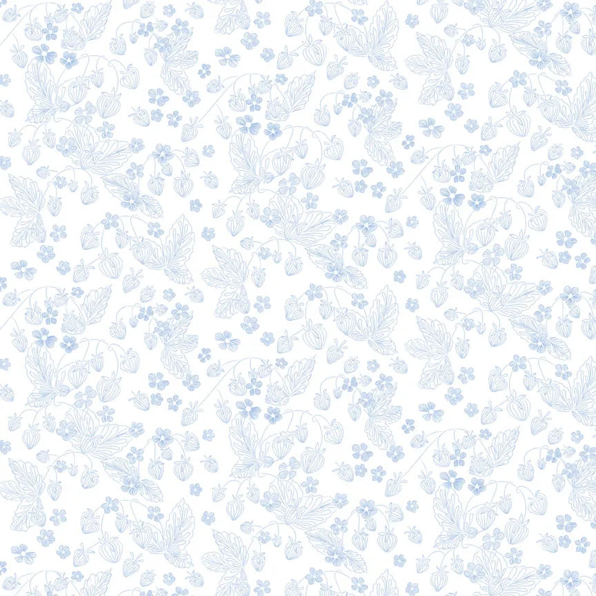 Country Poetry White Strawberry Fabric Yardage