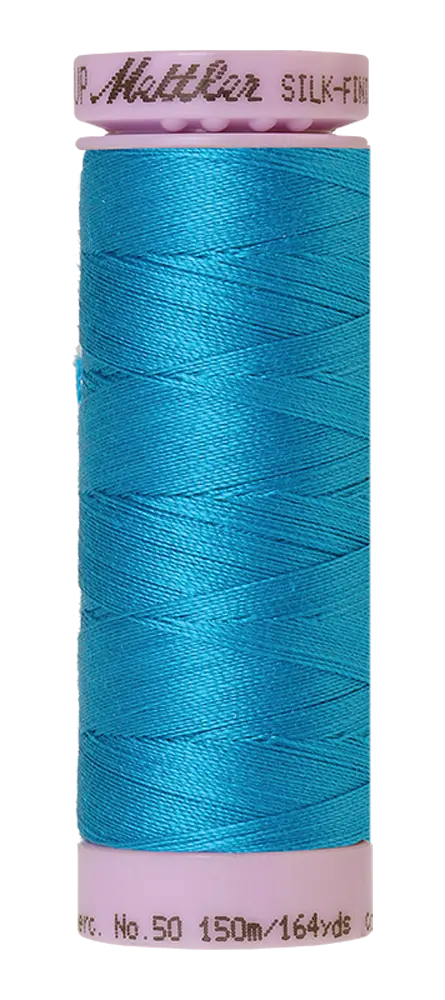 Mettler Cotton Silk Finish 50wt 150m Caribbean Blue