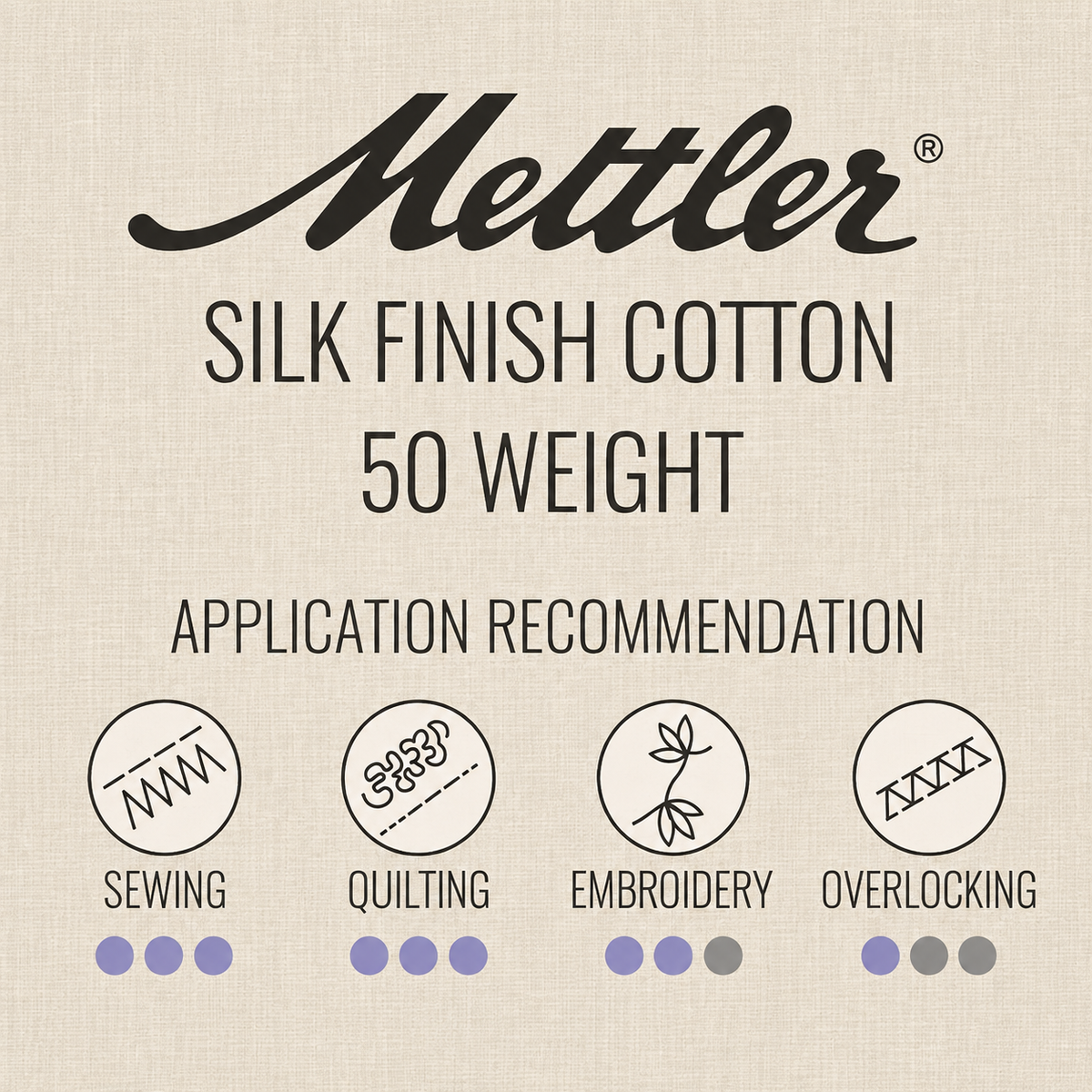 Mettler Cotton Silk Finish 50wt Old Tin - image 2 - quilting thread