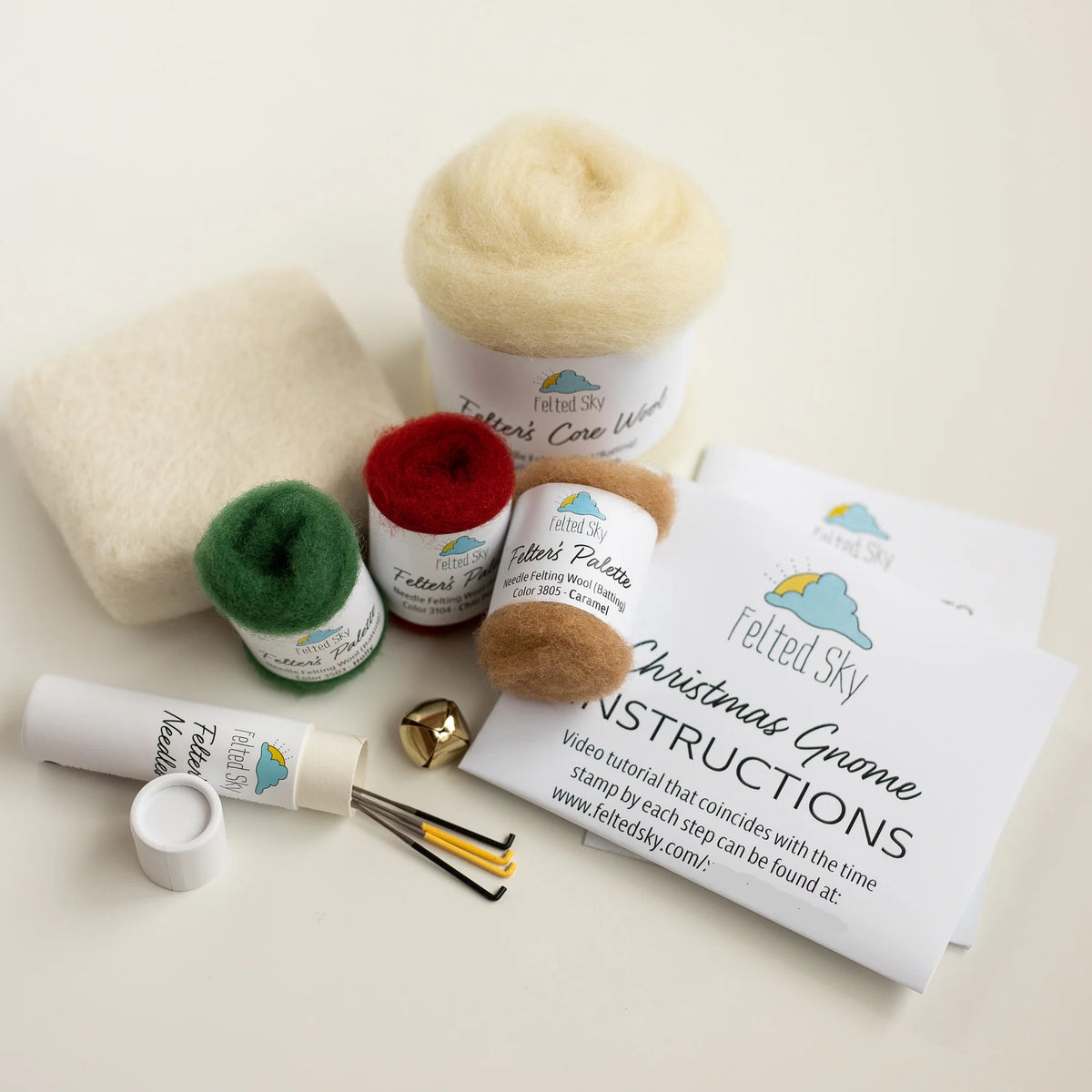Christmas Gnome Mini Needle Felting Kit