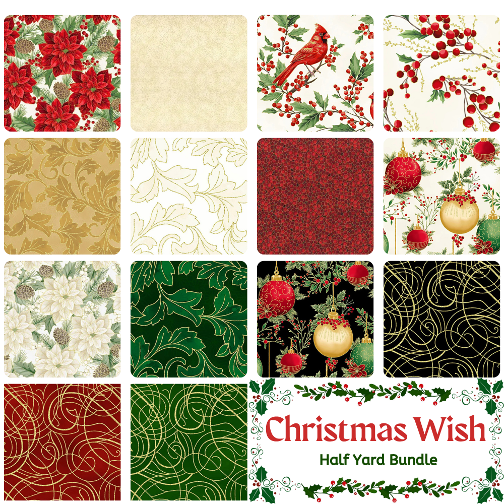Christmas Wish Half Yard Bundle - coordinating quilt fabric bundle