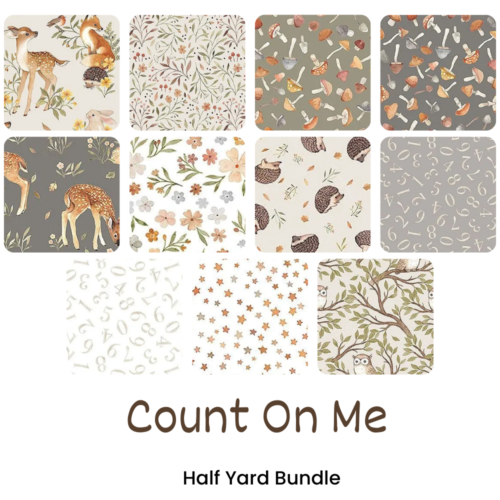 Count On Me Half Yard Bundle - coordinating quilt fabric bundle