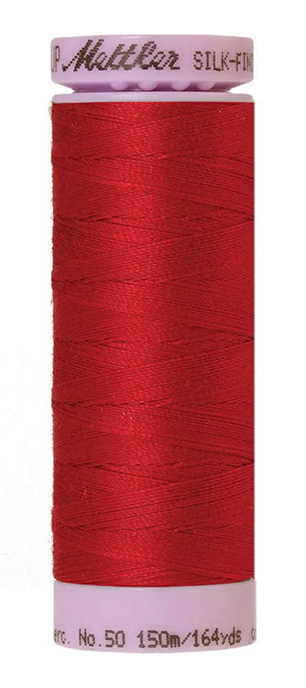 Mettler Cotton Silk Finish 50wt Country Red large spool quilting thread