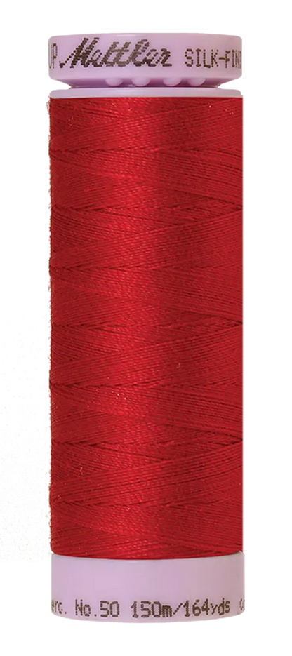 Mettler Cotton Silk Finish 50wt Country Red large spool quilting thread