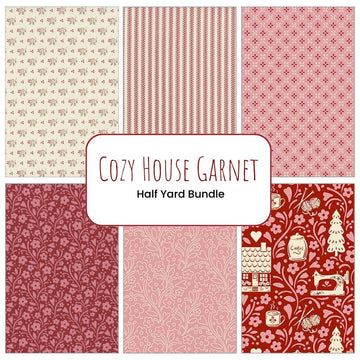 Cozy House Garnet Half Yard Bundle - coordinating quilt fabric bundle