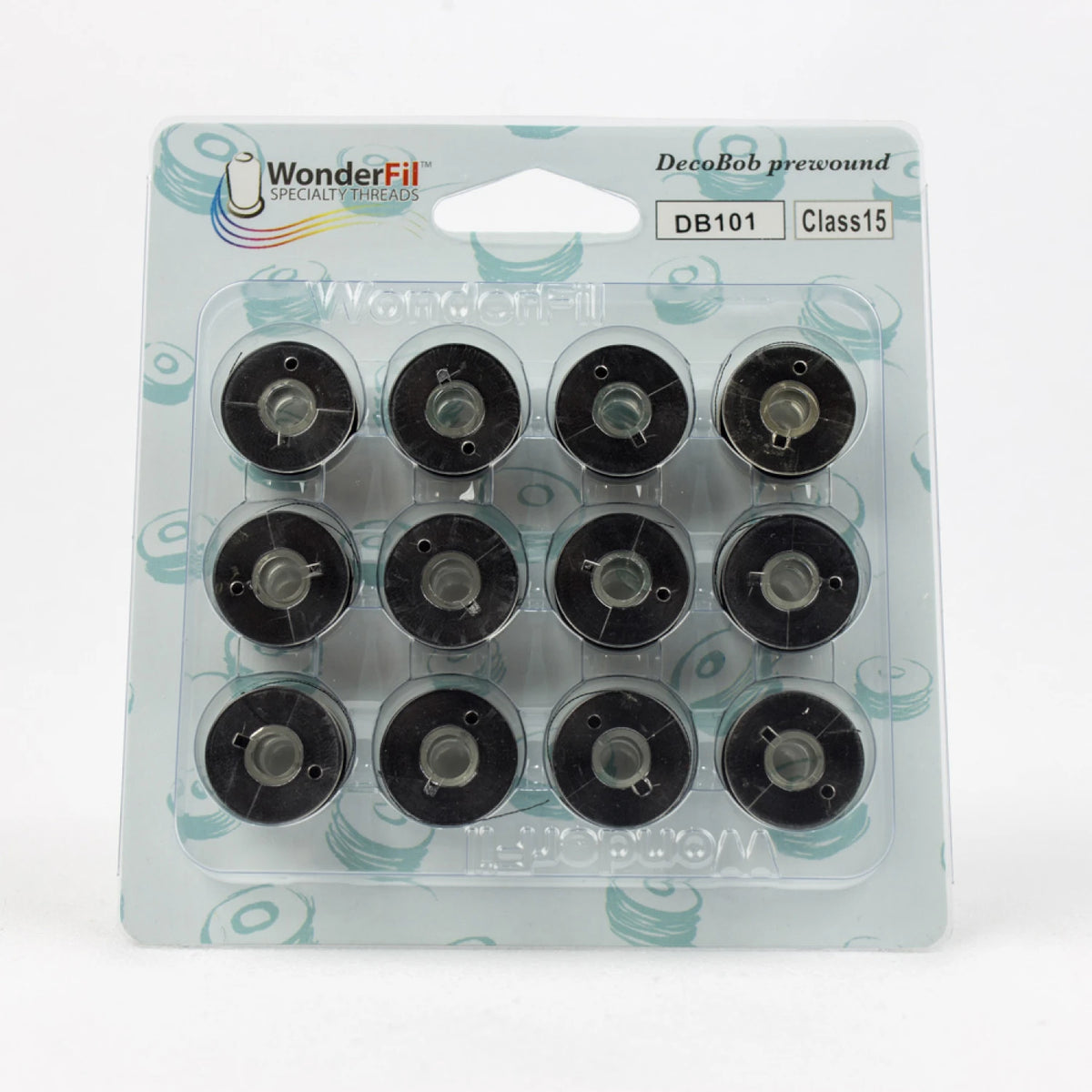 DecoBob Prewound Bobbins Class 15 12ct Black