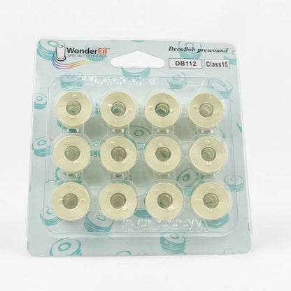 DecoBob Prewound Bobbins Class 15 12ct Antique White