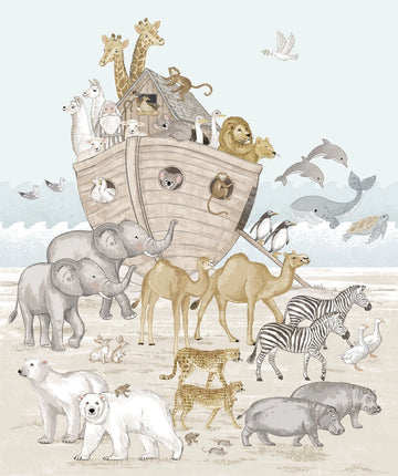 Two by Two Ark & Animals Panel - quilt fabric panel for quilting projects