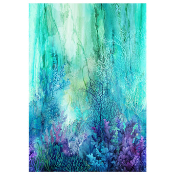 Coral Reef Turquoise Multi Ombre Fabric Yardage - quilt fabric for sewing and quilting projects