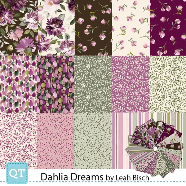 Dahlia Dreams Fat Quarter Bundle - image 2 - fat quarter quilt fabric cut