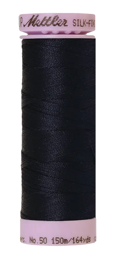 Mettler Cotton Silk Finish 50wt Dark Blue large spool quilting thread