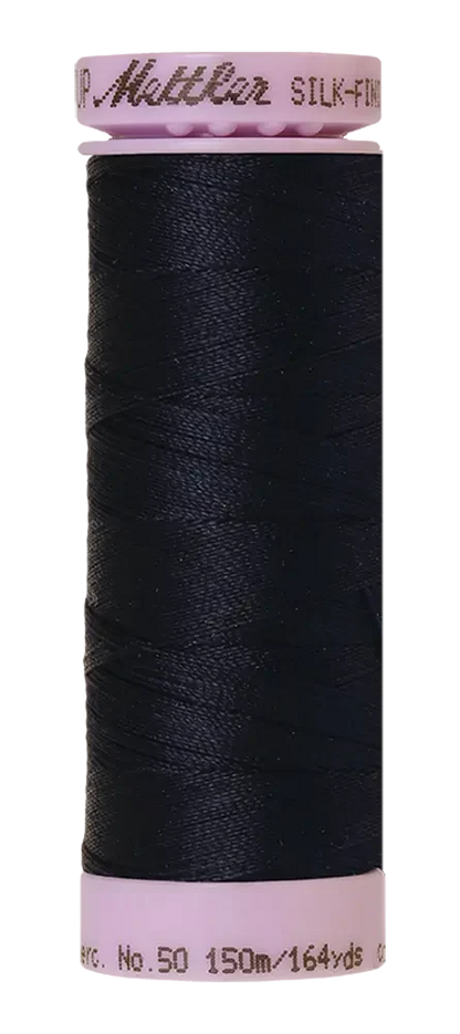 Mettler Cotton Silk Finish 50wt Dark Blue large spool quilting thread