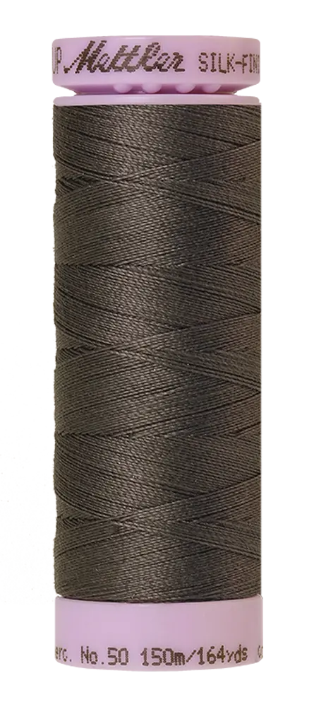 Mettler Cotton Silk Finish 50wt Dark Charcoal large spool quilting thread