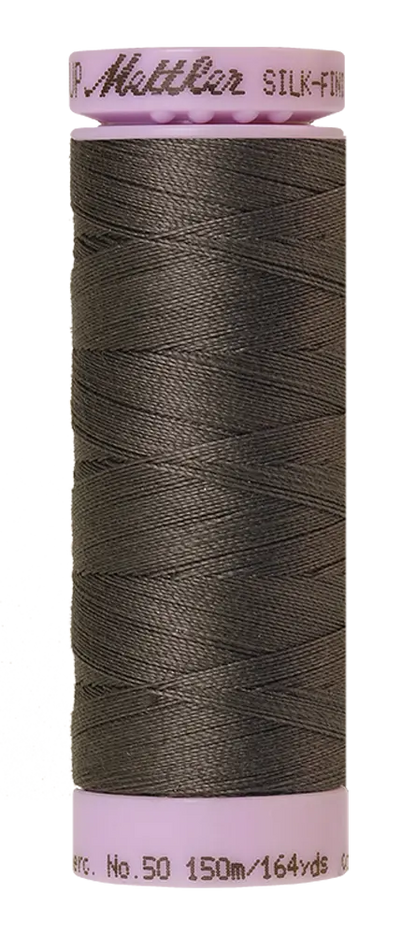 Mettler Cotton Silk Finish 50wt Dark Charcoal large spool quilting thread