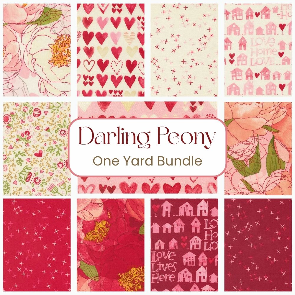 Darling Peony One Yard Bundle - coordinating quilt fabric bundle