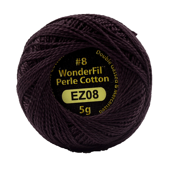 Eleganza Perle Cotton Black Lotus 8 hand embroidery thread