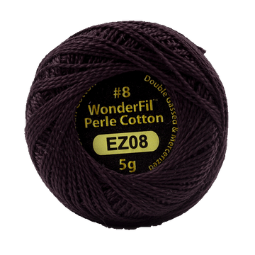 Eleganza Perle Cotton Black Lotus 8 hand embroidery thread