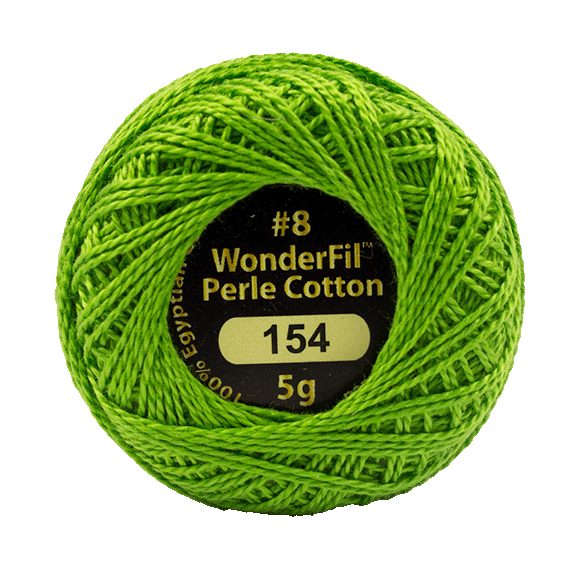 Eleganza Perle Cotton Granny Smith color 154 hand embroidery thread