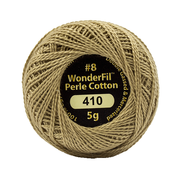 Eleganza Perle Cotton Khaki 410 hand embroidery thread