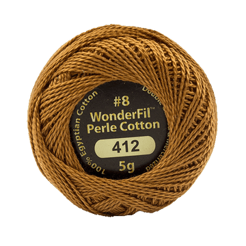 Eleganza Perle Cotton Cured Leather 412 hand embroidery thread