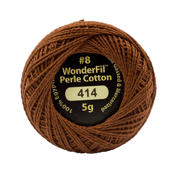 Eleganza Perle Cotton Saddle Brown 414 hand embroidery thread