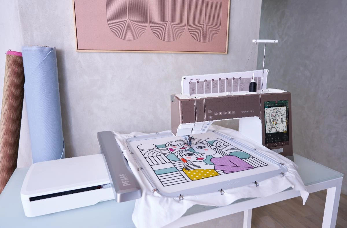 Pfaff Creative Icon 3 embroidery unit close-up view