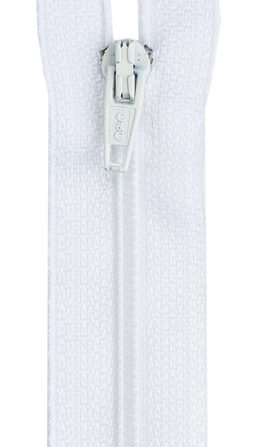All-Purpose Polyester Coil Zipper 12in White