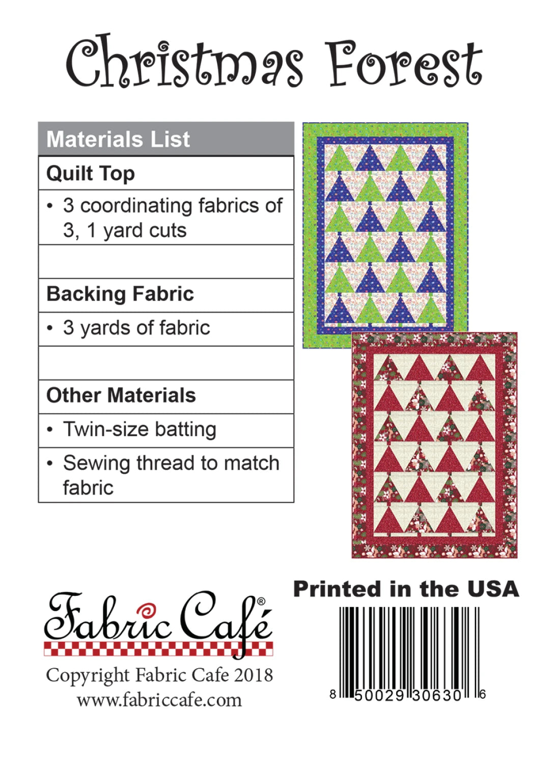 Christmas Forest 3 Yard Quilt Pattern - image 2 - quilting pattern with step-by-step instructions