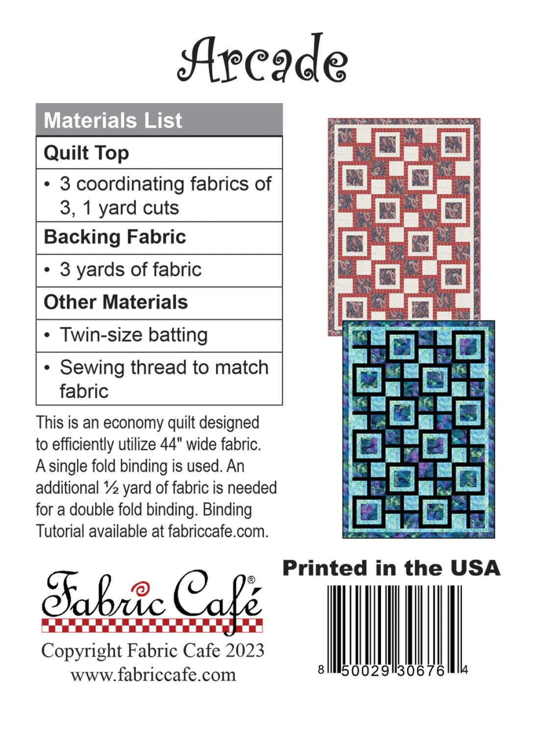 Arcade 3 Yard Quilt Pattern - image 2 - quilting pattern with step-by-step instructions