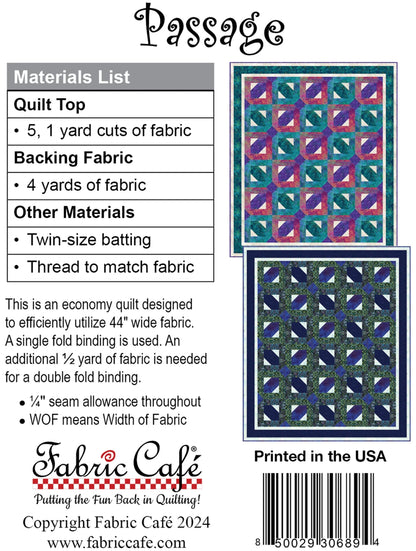 Passage 5 Yard Quilt Pattern - image 2 - quilting pattern with step-by-step instructions
