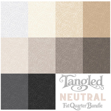 Tangled Neutral fat quarter bundle folded fabric stack view