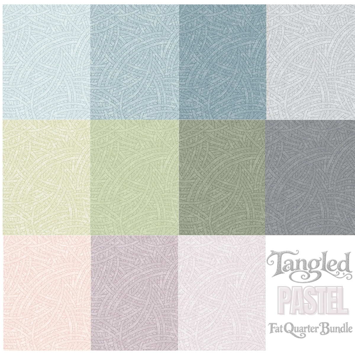 Tangled Pastel fat quarter bundle quilting cotton fabric display