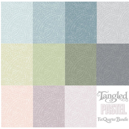 Tangled Pastel fat quarter bundle quilting cotton fabric display