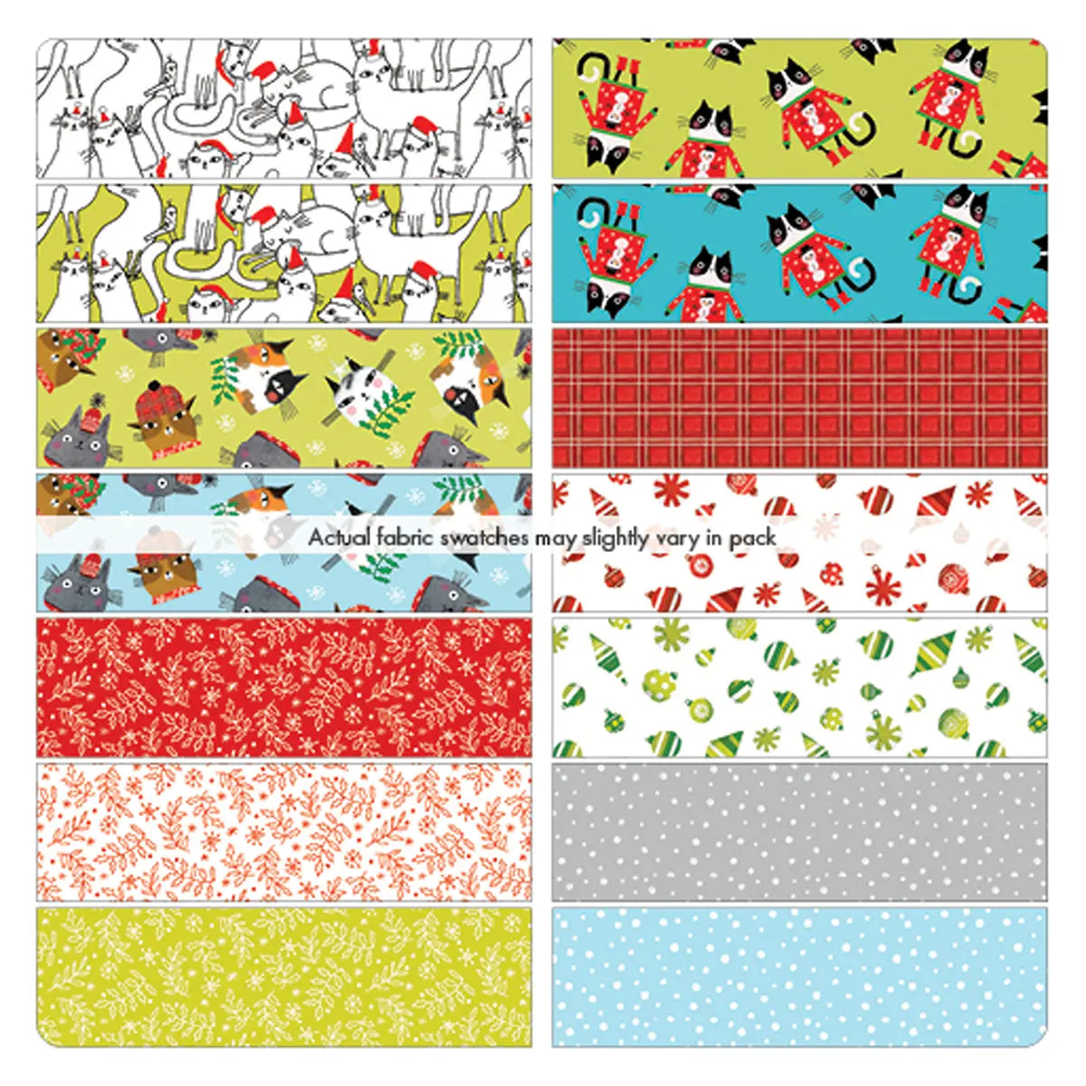 Meowy Christmas Fat Quarter Bundle 14 pc