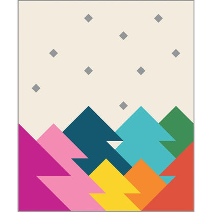 Forest Quilt Kit - modern geometric zigzag mountain quilt