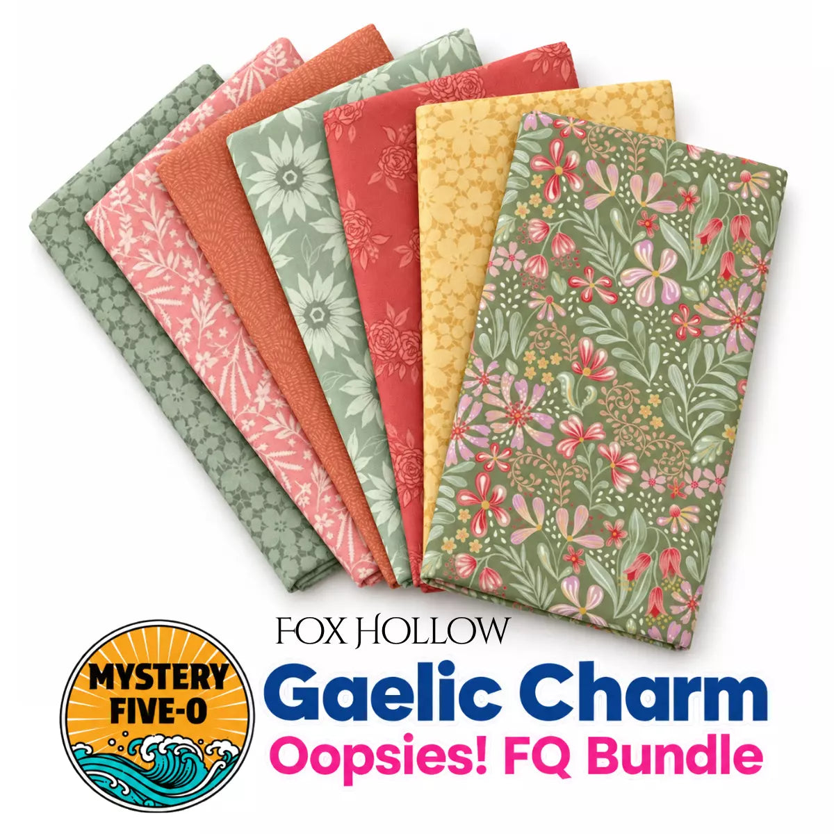Mystery Five-0 Fox Hollow Oopsies fat quarter bundle remnant fabric