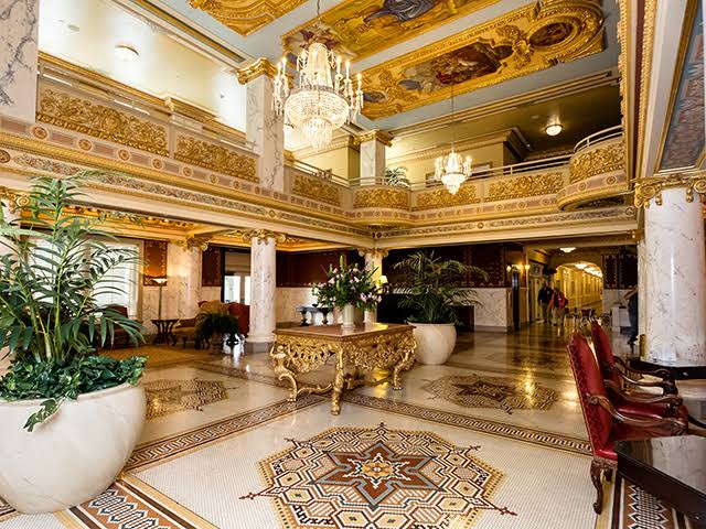 French Lick Resort ornate historic lobby interior