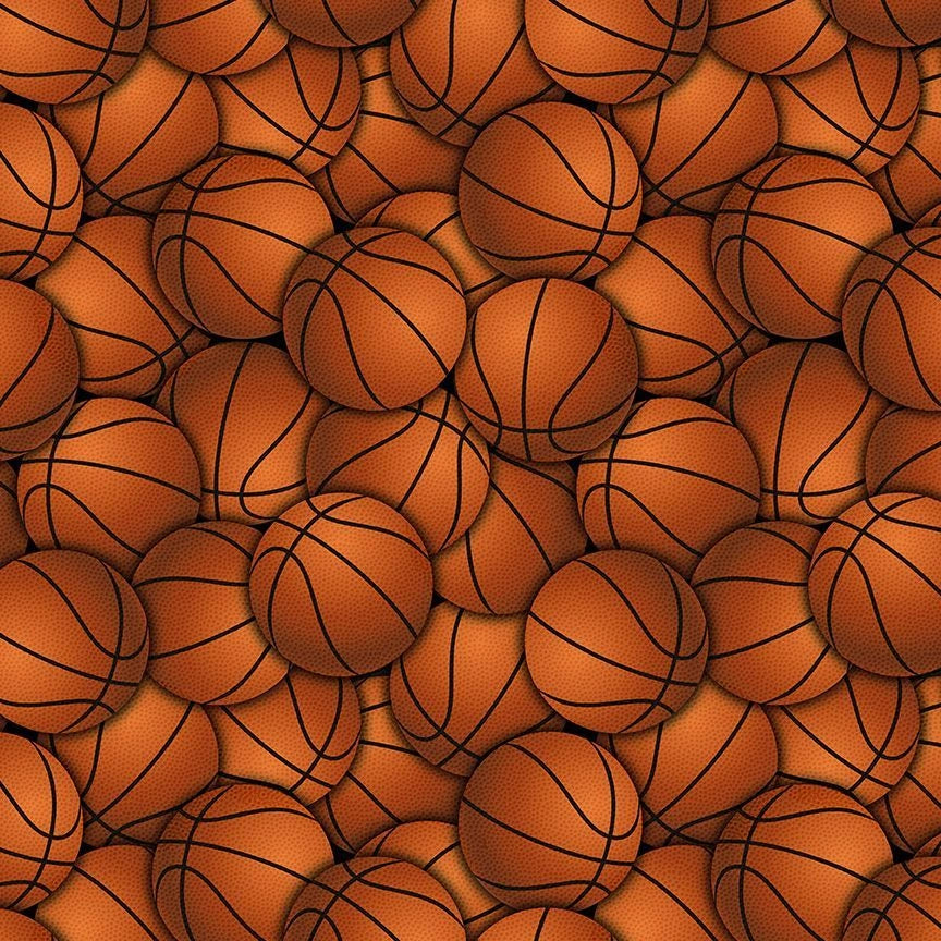Fitness Fanatic orange packed basketball sports fabric yardage