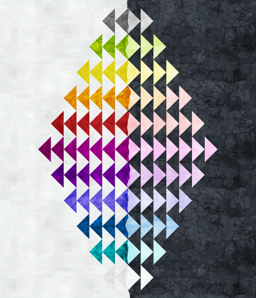 Gemini Quilt Kit - prismatic color blender fabric quilt kit for sewing and quilting projects